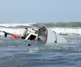 Sinking boat